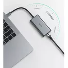 AUKEY CB-C75 aluminiowy Hub USB-C | 6w1 | RJ45 Ethernet 10/100/1000Mbps | 3xUSB 3.1 | HDMI 4k@30Hz | USB-C Power Delivery 100W