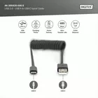 Digitus Kabel spiralny USB A/USB C, USB 2.0, PD 60W, max. 1m Czarny