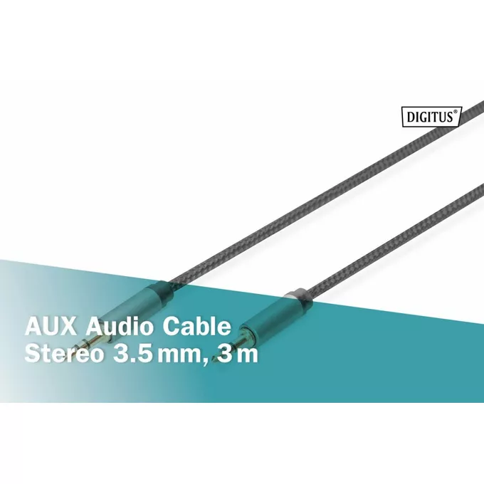 Digitus Kabel połączeniowy audio MiniJack Stereo Typ 3.5mm/3.5mm M/M nylon 3m