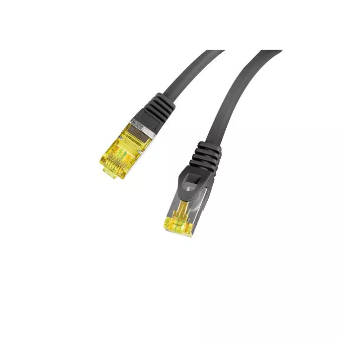 Lanberg Patchcord kat.6a S/FTP LSZH CU 0.25m fluke passed czarny