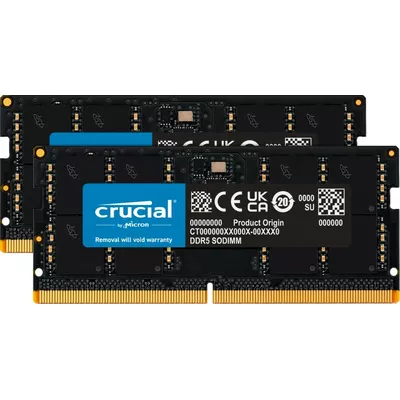 Crucial Pamięć notebookowa DDR5 SODIMM 64GB(2*32)/4800 CL46 (16Gbit)