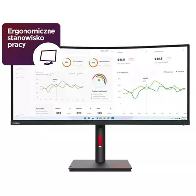 Lenovo Monitor 34 cale ThinkVision T34w-30 WLED LCD 63D4GAT1EU