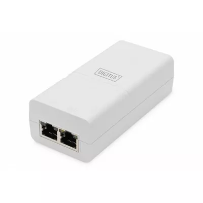 Digitus Zasilacz/Adapter PoE+ 802.3at, max. 52V 30W Gigabit 10/100/1000 Mbps, aktywny, Biały