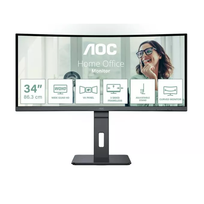 AOC Monitor CU34P3CV 34 cale 100Hz Curved VA HDMI DP USB-C