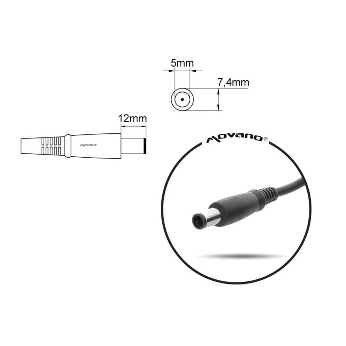 Mitsu ładowarka/zasilacz 19.5v 3.33a (7.4x5.0 pin) - HP