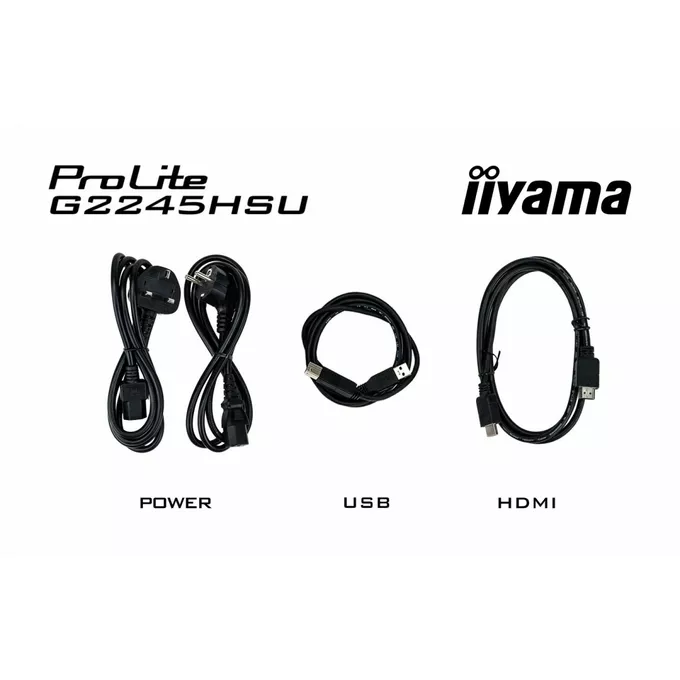 IIYAMA Monitor 22 cale G2245HSU-B1 IPS,FHD,100Hz,1ms,2xUSB,HDMI,DP,2x2W,  FreeSync