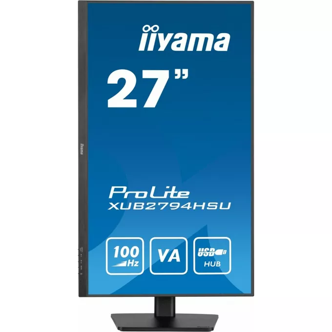 IIYAMA Monitor 27 cali ProLite XUB2794HSU-B6 VA,FHD,100HZ,4000:1,1MS,HDMI,DP,2xUSB,  FreeSync,2x2W,HAS(150mm),PIVOT