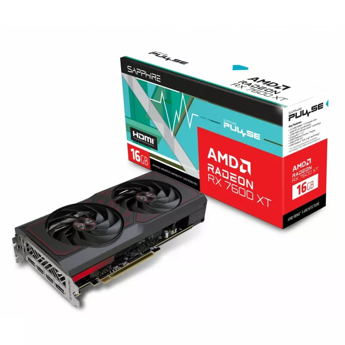 Sapphire Technology Karta graficzna Radeon RX 7600 XT PULSE 16GB GDDR6 128bit 2DP/2HDMI