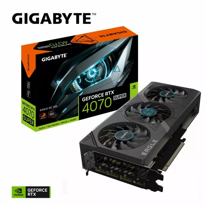 Gigabyte Karta graficzna RTX 4070 SUPER EAGLE OC 12G GDDR6X 192bit 3DP