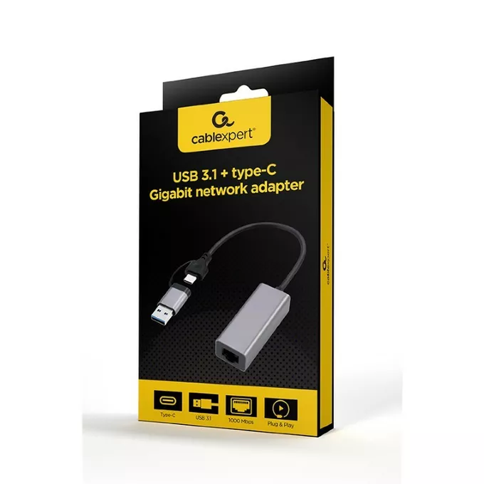 Gembird Karta sieciowa USB 3.1 USB-A/USB-C