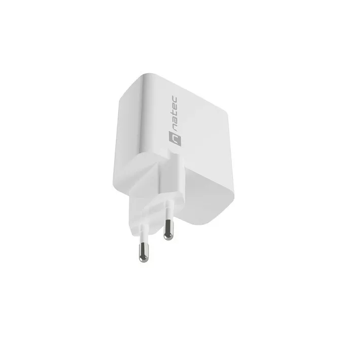 Natec Ładowarka sieciowa Ribera GAN 1X USB-A + 1X USB-C 45W Biała