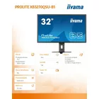 IIYAMA Monitor 32 cale XB3270QSU-B1 IPS,WQHD,HDMI,DP,100Hz,250cd,3ms,2x2W,  3xUSB(3.2),FlickerFree,VESA,HAS(150mm)