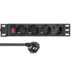 Qoltec Listwa zasilająca PDU do RACK 10&quot; | 1U | 16A | 4xSchuko | 1.8m