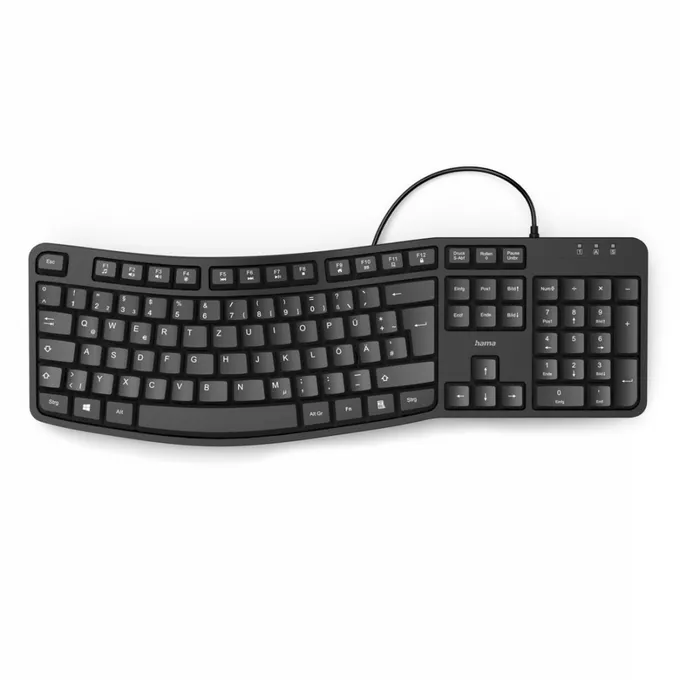 Hama Klawiatura EKC-400 przewodowa Ergonomiczna