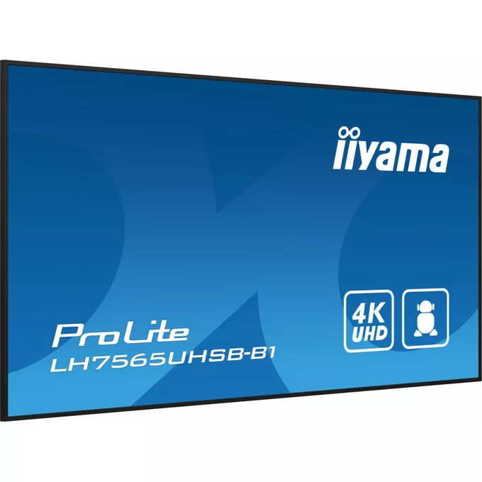 IIYAMA Monitor 75 cali LH7565UHSB-B1, 24/7, IPS, ANDROID 11, 4K, 800cd