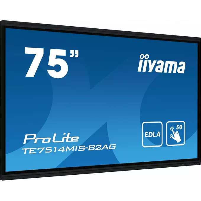 IIYAMA Monitor interaktywny 75 cali TE7514MIS-B2, INFRARED,50pkt,VA,4K,7H,WiFi,MIC,USB ANDROID 13, Google EDLA