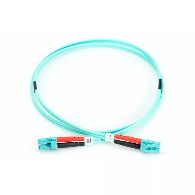 Digitus Patch cord światłowodowy FO LC/LC, dplx, MM 50/125, OM3, LSOH, 1m, turkusowy