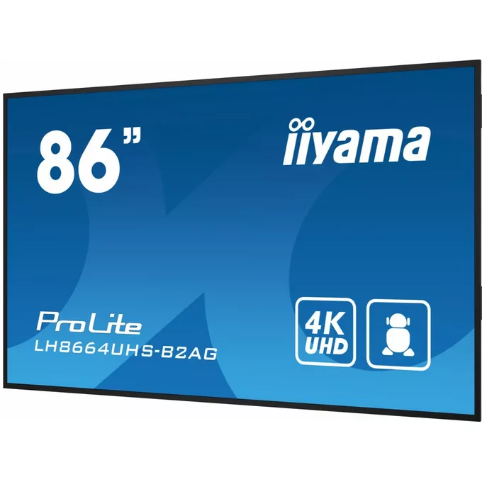 IIYAMA Monitor 86 cali LH8664UHS-B2AG,24/7,IPS,ANDROID.11,4K,3xHDMI,RJ45,    2xUSB,WiFi