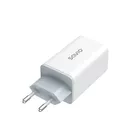 Savio Ładowarka sieciowa 65W GaN LA-07 z kablem USB-A-USB typ C 1m, biała