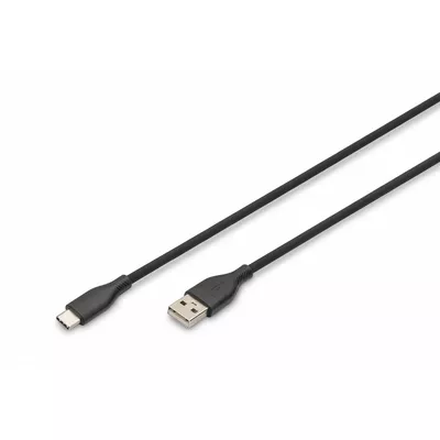 Digitus Kabel zasilający silikonowy USB-A - USB-C, USB 2.0 60W, 2m Czarny