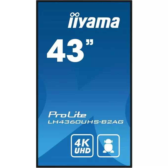 IIYAMA Monitor 43 LH4360UHS-B2A 24/7, 500cd, 4K, VA, Wifi, 6.5ms, 3xHDMI, 2xUSBR, J45, RS-232C