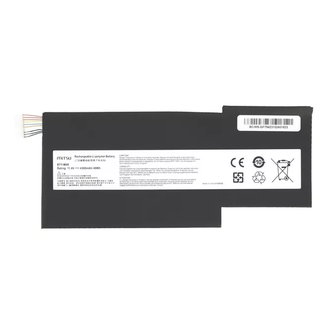 Mitsu Bateria BTY-M6K MS-17B4 do MSI GS63VR GS73 GF75 4300 mAh (49 Wh) 11.4V