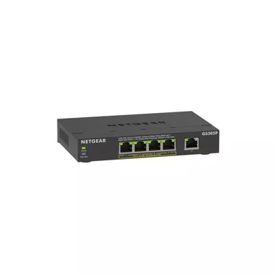 Netgear Przełącznik niezarządzalny GS305P-300EUS PoE+ Gigabit 5-portowy SOHO z serii 300