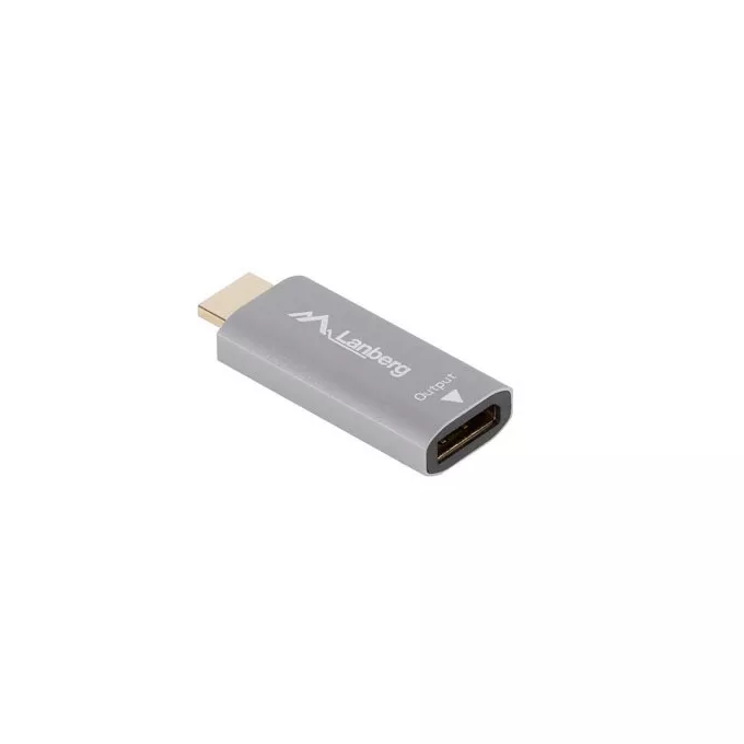 Lanberg Adapter HDMI(M)-Displayport(F)4K srebrny