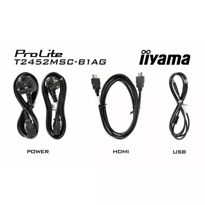 IIYAMA Monitor 24 cale T2452MSC-B1AG 10 PKT. POJ,IPS,HDMI,DP,2x1W,7H,2xUSB,  400cd/m2,AG-(Anti Glare)