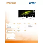 MSI Monitor 34 cale MAG 345CQR LED/WQHD/Curved/180Hz/czarny