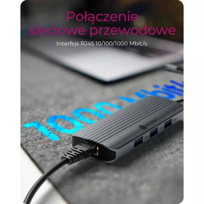 IcyBox Stacja dokująca IB-DK4034a-CPD 6w1, HDMI,USB,PD,LAN