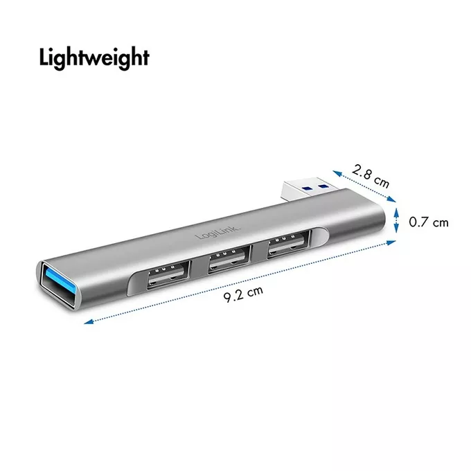 LogiLink Smukły HUB USB-A do 1x USB-A 3.0 3xUSB-A 2.0