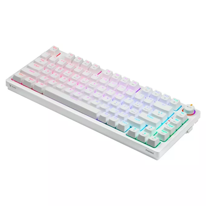 Savio Klawiatura mechaniczna bezprzewodowa PHENIX WHITE Gateron Yellow, ABS