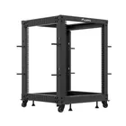 Lanberg Open rack 19'' 15U 600x600-1100 regulowany czarny