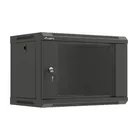 Lanberg Szafa instalacyjna rack wisząca 19&quot; 6U 540x350 czarna drzwi  przeszklone ( flat pack)