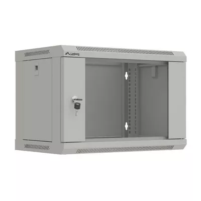 Lanberg Szafa instalacyjna rack wisząca 19&quot; 6U 540x350 szara drzwi przeszklone ( flat pack)