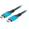 Lanberg Kabel USB-C M/M USB4 1.5M 240W 60HZ czarno-niebieski