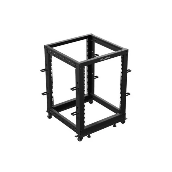 Lanberg Open rack 19'' 15U 600x600-1100 regulowany czarny