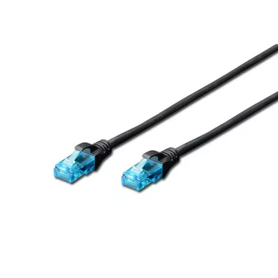 Digitus Patch cord RJ45/RJ45 U/UTP kat. 5e 2,0m AWG 26/7 PVC Czarny