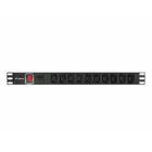 Lanberg Listwa zasilająca Rack PDU 19 cali  1U 10A 10X IEC C13 2m C14 czarna