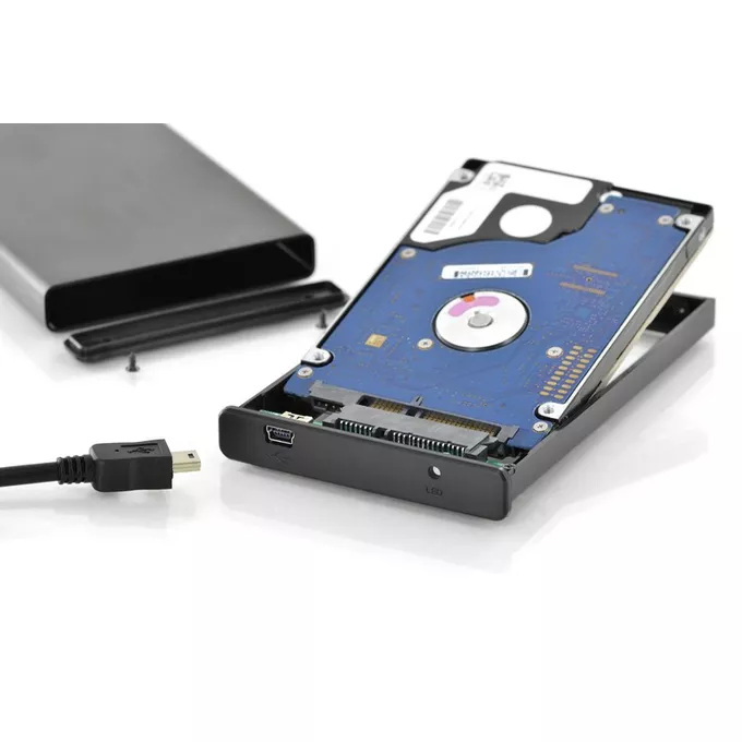 Digitus Obudowa zewnętrzna USB 2.0 na dysk SSD/HDD 2.5&quot; SATA II, 9.5/7.5mm, aluminiowa