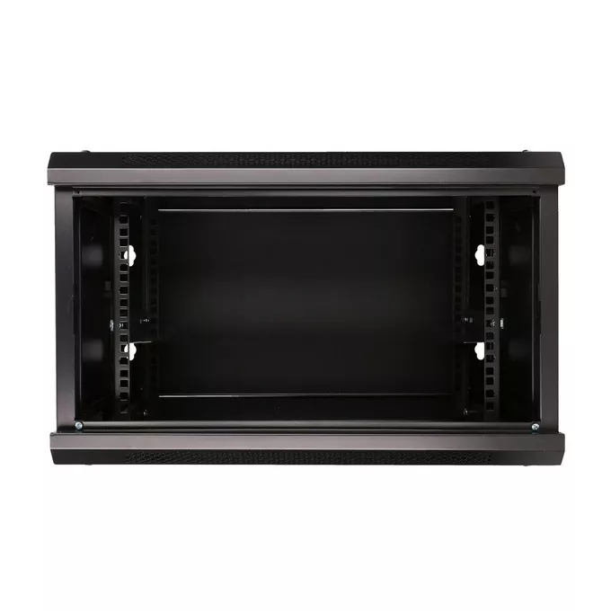 Extralink Szafka wisząca rack 6U 600x600 czarna szklane drzwi