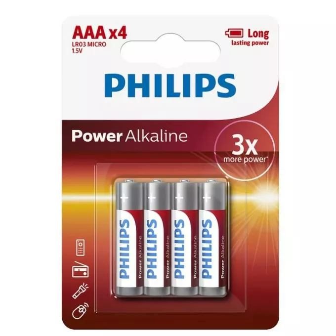 Philips Baterie Power Alkaline AAA 4 szt. blister