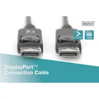 Digitus Kabel połączeniowy DisplayPort z zatrzaskami 1080p 60Hz FHD Typ DP/DP M/M czarny 5m