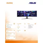 Asus Monitor 49 XG49VQ VA 32:9 (3840 x 1080) ROG Strix 144Hz 4ms 1200nit 125% sRGB HDR400 HDMI DP USB B 2xUSB3.0 GŁOŚNIK