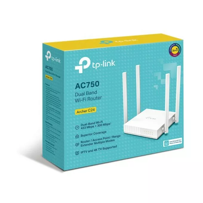 TP-LINK Router Archer C24  AC750 1WAN 4LAN