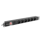 Lanberg Listwa zasilająca rack PDU 19 cali 1U 16A 6X 230V PL 2m czarna