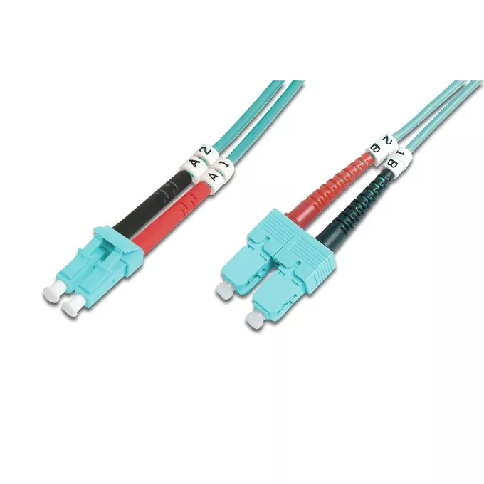 Digitus Patchcord światłowodowy FO LC-SC MM 50/125 OM3 duplex LSOH 2m