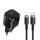 USAMS Ładowarka sieciowa 1xUSB-C T36 20W + kabel Lightning  PD3.0 Fast Charging