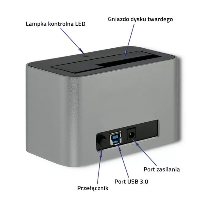 Qoltec Stacja dokująca dysków HDD/SSD | 2.5&quot;/3.5&quot; SATA | USB 3.0